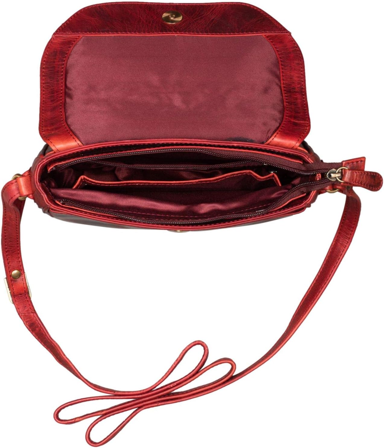 STILORD "Esther" Ladies Handbag Shoulder Bag Leather Vintage Women's Bag Classic Evening Party Bag Genuine Leather Colour:Kara - red - Image 5