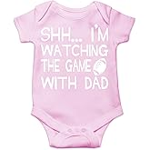 AW Fashions Shh... I'm Watching The Game With Dad Baby Bodysuit Funny Infant Clothes Romper Boy Clothes