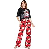 DC Comics Harley Quinn Women's Long Pajama Set, Soft Breathable Loungewear