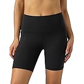 Colorfulkoala Women's Dreamlux Biker Shorts with Pockets 6" Inseam High Waisted Workout Gym Yoga Shorts