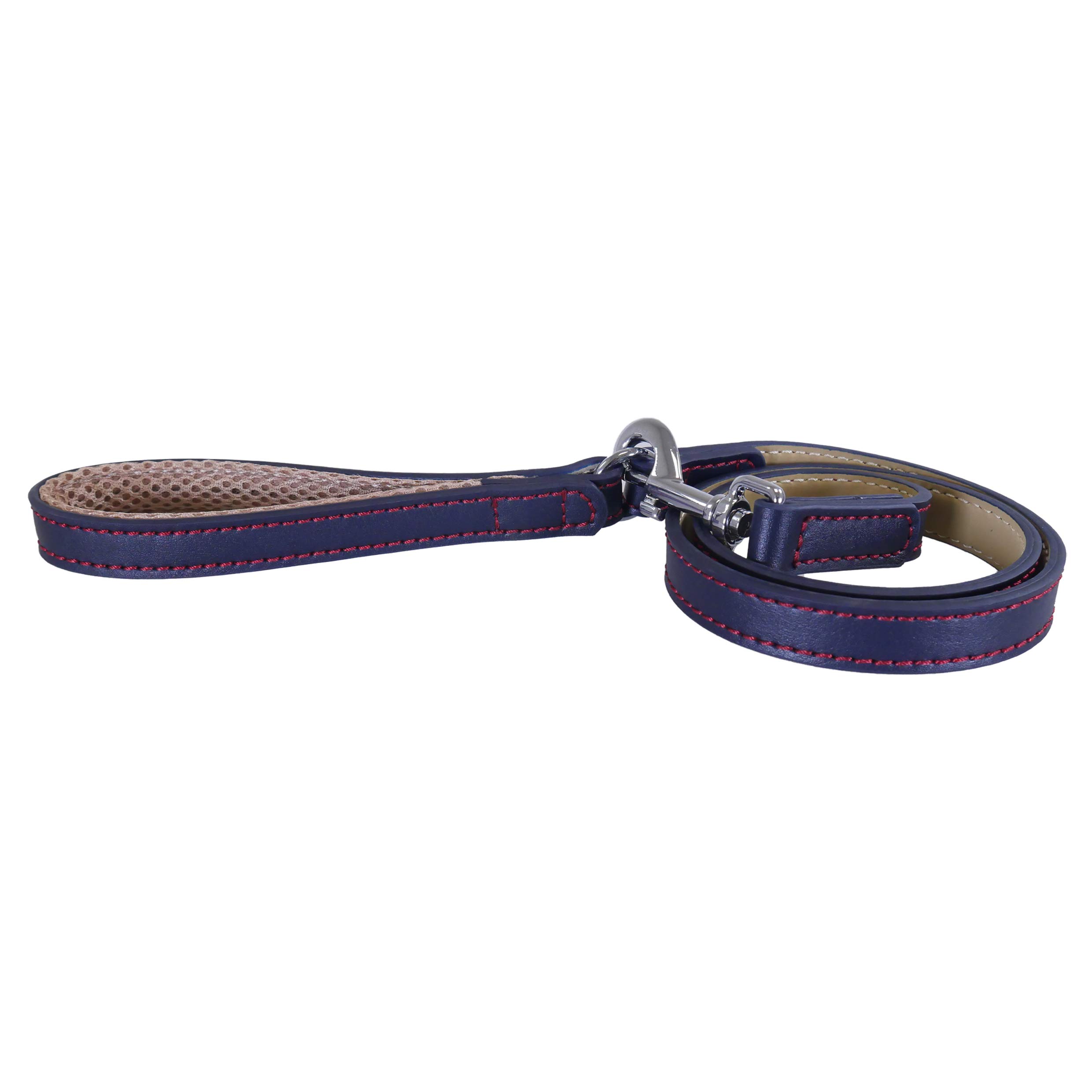 Rosewood Navy leather dog lead 3/4 * 40", One Size