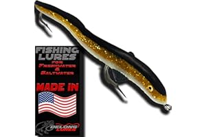 Delong Lures 8" Jerk KILR EEL Fishing Lures & Baits, Saltwater and Freshwater Fishing Lures, Jerkbaits for Largemouth Bass, Musky & Pike, Soft Plastic Baits Ideal for Pond, Creek & Lake - Made in USA