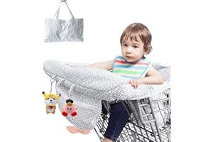 Shopping Cart Covers for Baby Boy Girl, Jhua 2 in 1 Padded High Chair Cover and Baby Shopping Cart Cover, Universal Size Port