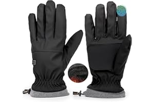 Bawnhaw Warm Water-Repellent Winter Ski-Gloves Men Women Windproof Anti-Slip Touchscreen for Cold Weather Driving Running