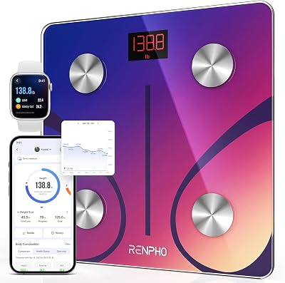 RENPHO Body Fat Scale Bluetooth Smart BMI App 4 Units Red Elis 1