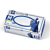 Medline MDS6800 SensiCare Ice Nitrile Exam Glove, Powder-Free with SmartGuard Film, 9.5" Length, XS, Dark Blue, Pack of 2500