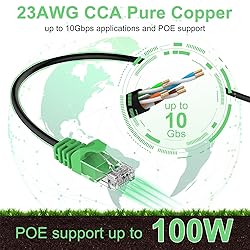 LEKVKM Cat 6 Ethernet Cable 300 ft High Speed 23AWG