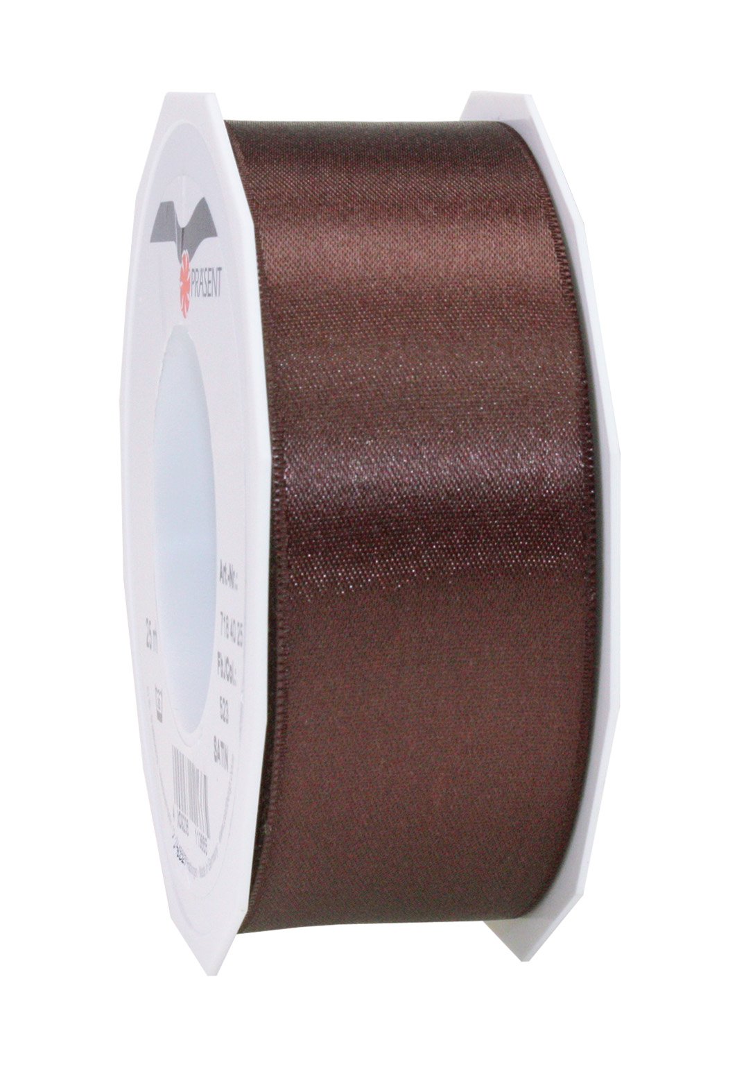 PRÄSENT - Satin Ribbon Espresso 40 mm width, 25 m length