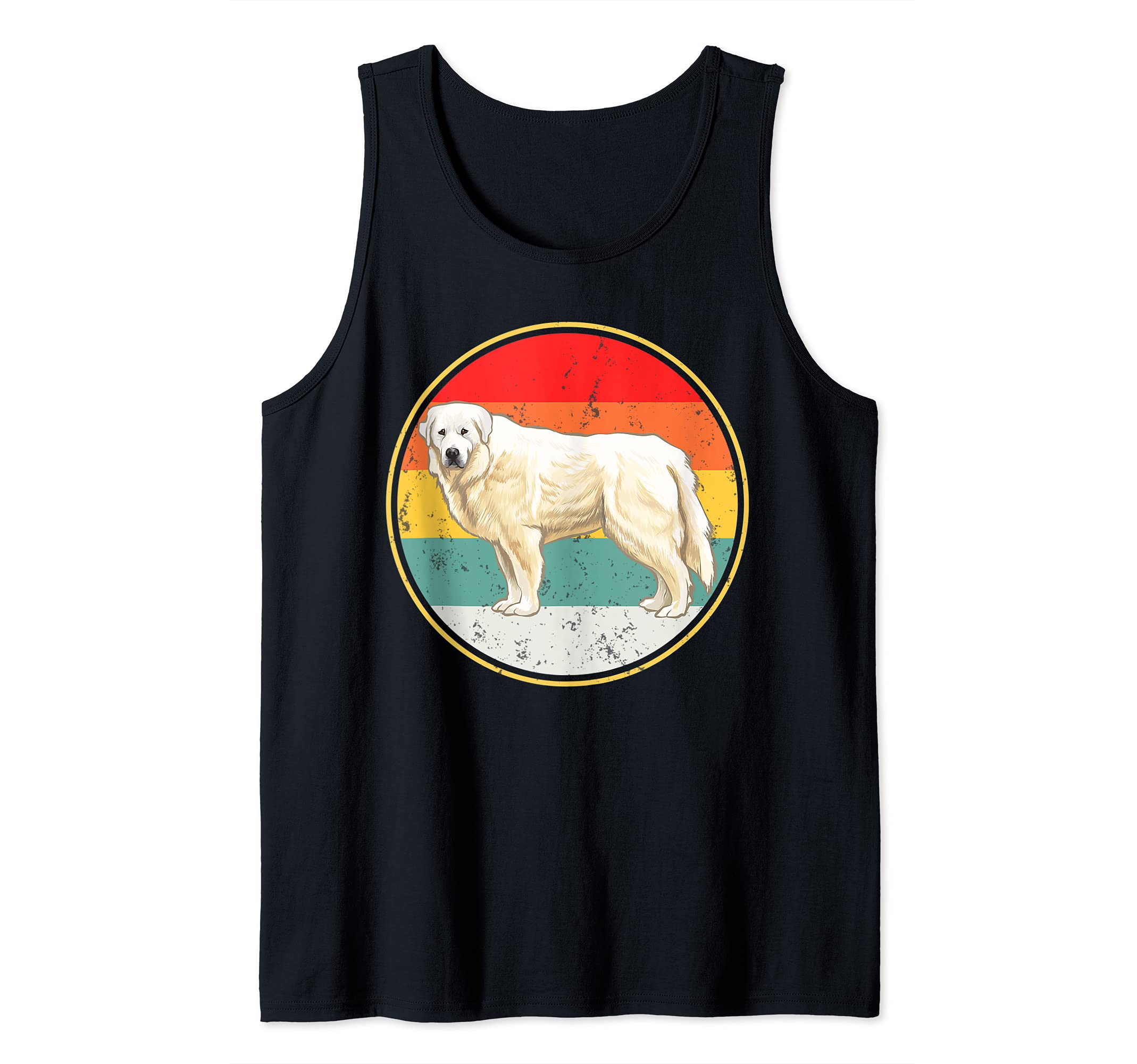 Vintage Retro Sunset Great Pyrenee Dog Tank Top