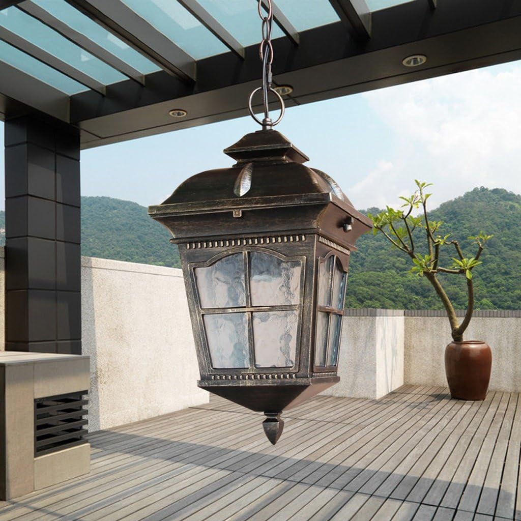 Good Chandelier European - Style Outdoor Chandeliers Iron Garden Lights Retro Corridor Aisle Outdoor Balcony Chandeliers (Color : Black)