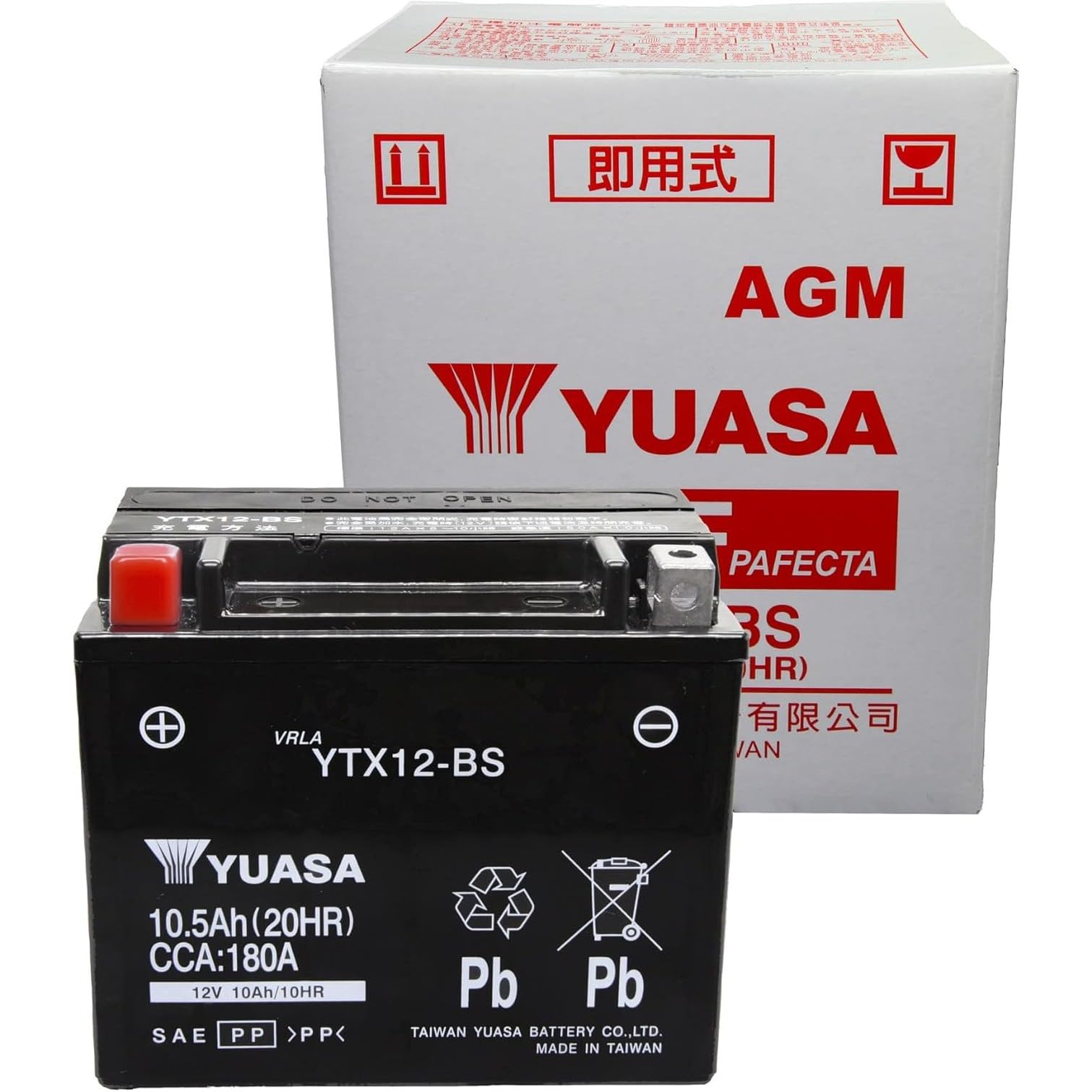 TAIWAN YUASA [ 台湾ユアサ ] シールド型 バイク用バッテリー YTX12-BS の商品画像