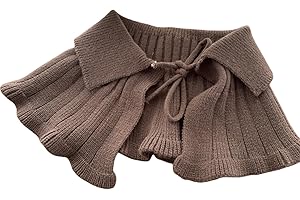 Lovely Knitted Shawl For Baby Girls Easy Pairing Detachable Faux Collar 3-10Y Kids Tops Decor For Fashionable Warmth Soft Com