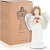TIE-DailyNec Resin Angel Figurine Angel Statues Holding Heart Home Decor Ornament Memorial Gifts Hand Painted Sculpture for Mothers Day Thanksgiving Christmas