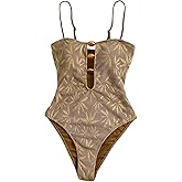 QJQ Women's One Piece Bikini Set Strap Cutout Triangle Bathing Suits Boho Sexy Swimsuit Summer 2026