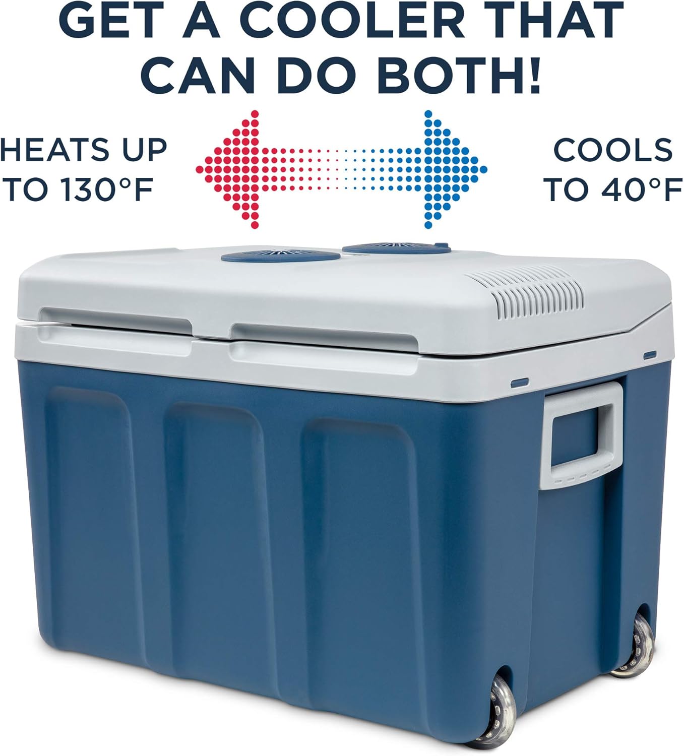 Ivation Electric Cooler & Warmer with Wheels & Handle |48 Quart (45 L) Portable Thermoelectric Fridge For vehicles & Trucks| 110V AC Home Power Cord & 12V Car Adapter for Camping, Travel & Picnics: Appliances
