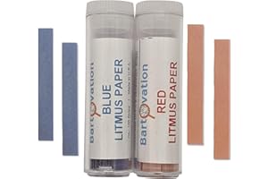 Red & Blue Litmus Paper Acid/Base Indicator Strips Combo Pack with 200 Strips | Qualitative No Color Chart Tests