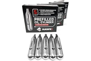 Hawki CO2 12 Gram Cartridges for use with Air Guns, BB Guns, Airsoft Pistols, Paintball Gun Accessories, 12g Airgun Airsoft CO2 Cylinder