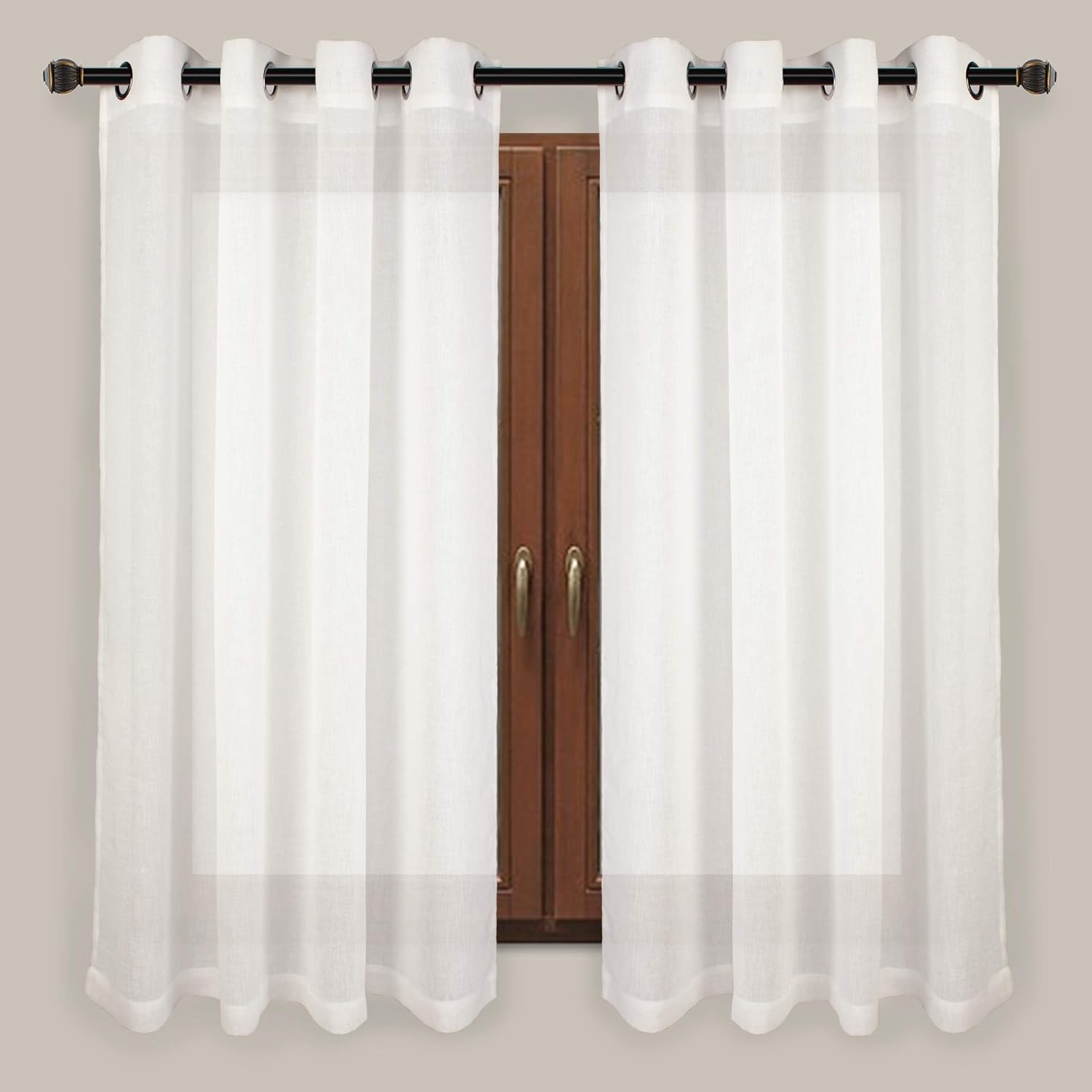 Amazon Com Voilybird Vitoria White Linen Semi Sheer Grommet