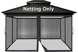 Universal Replacement Canopy Mosquito Netting Screen,Replacement Gazebo Curtains with Zipper, Panel Gazebo Privacy Side Panel