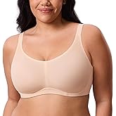 DELIMIRA Women's Cosnufy Sheer Full Coverage Bra Underwire Mesh See Through Plus Size Unlined