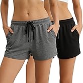 HEARTNICE Womens Cotton Pajama Shorts, Soft Sleep Shorts for Women Lightweight Lounge Pj Bottoms