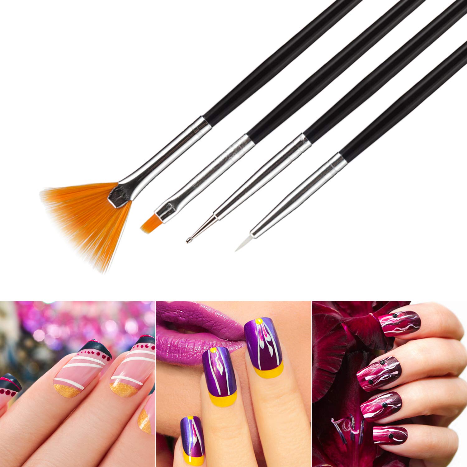Boobeen 15 Pieces Nail Art Design Painting Drawing Polish Brush Pen Tools : Beauty
