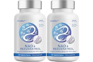 Zenlifer 240 Capsules NAD+ 1000MG Resveratrol Boosting Supplement - More Efficient Nicotinamide Riboside for Cellular Energy Metabolism & Repair, Vitality & Healthy Aging