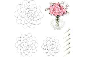 HURIFENG 3Pcs Flower Arrangement Holder Set- Stainless Steel Floral Grid Organizer - Wire Frog Insert for Vases Bouquets DIY Home Decor(Silver)