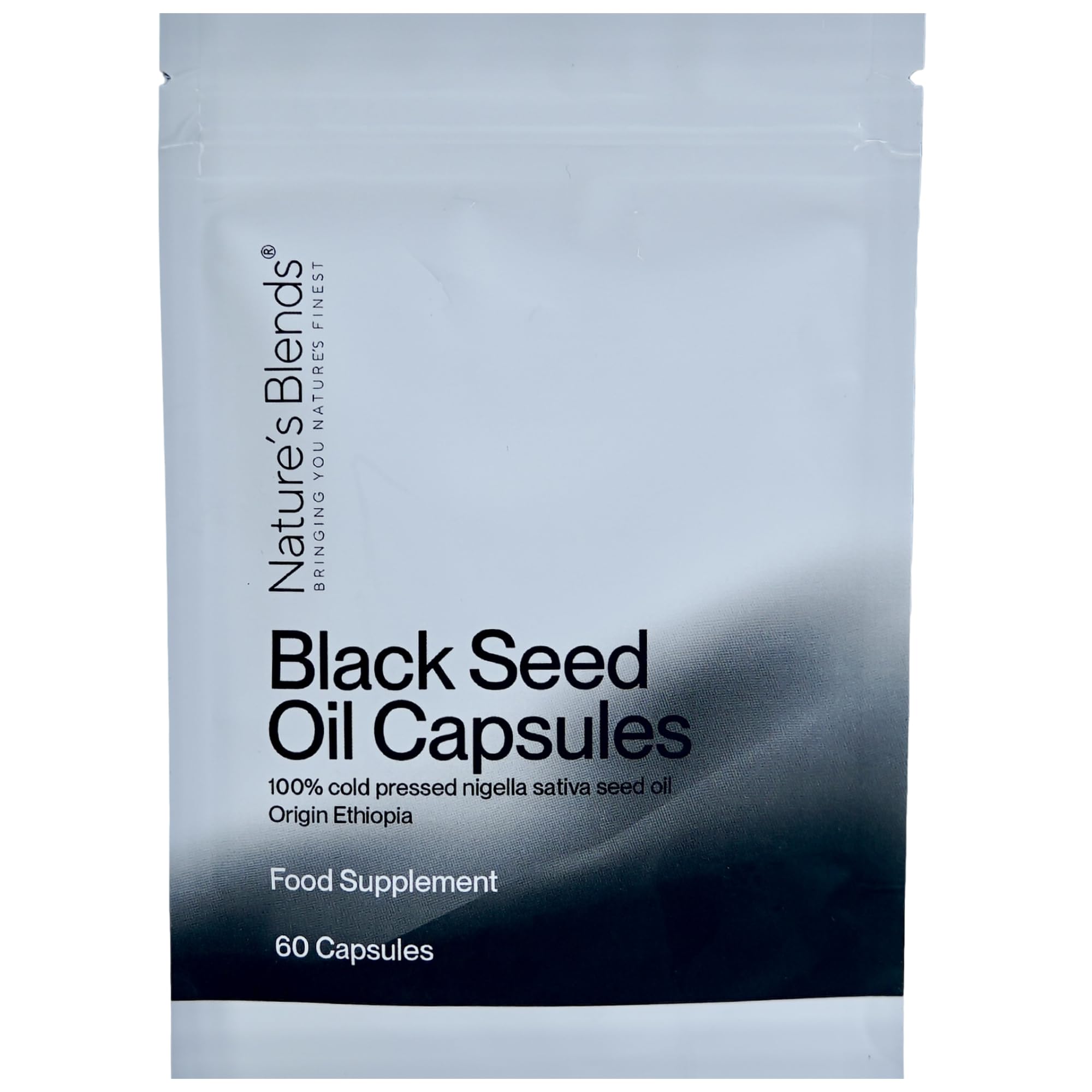 Nature's Blends 60 x Cold Pressed Black Seed Oil Capsules - Pure Ethiopian Nigella Sativa Blackseed Oil