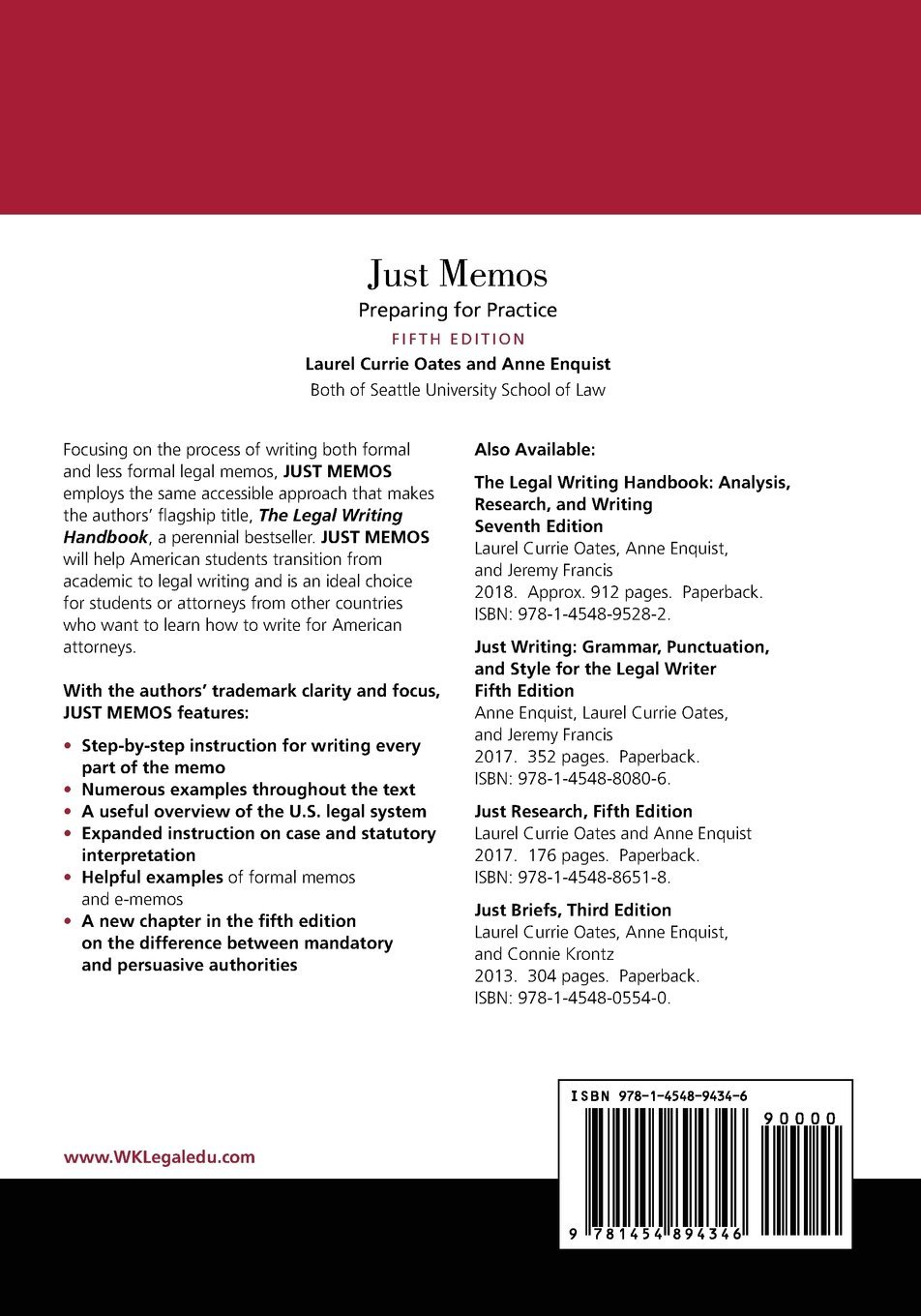 Just Memos: Preparing for Practice (Aspen Coursebook): Laurel Currie Oates,  Anne Enquist: Amazon.com.au: Books