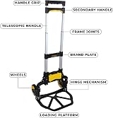Stanley Folding Hand Truck 70 kg Capacity & Basket Holder 127mm Wheels view 4