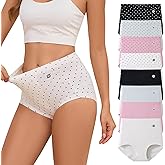 MEIDAYAI Womens Underwear Pima Cotton High Waisted Ladies Panties Full Coverage Briefs 8 Pack (Regular & Plus Size)