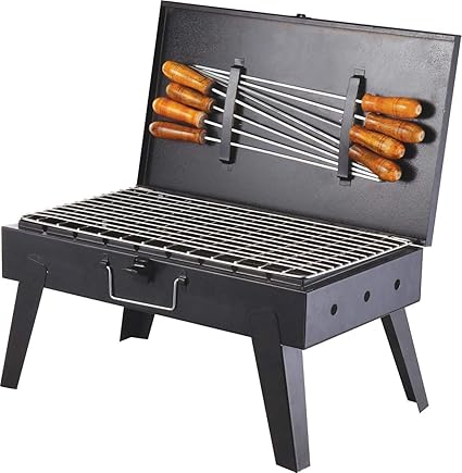 Logotto HotLFoldable Briefcase Style Charcoal Barbeque