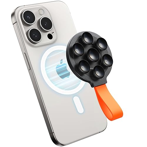 JOYROOM Magnetic Suction Cup Phone Mount, Silicone Suction Phone Case Grip  Stand Holder for MagSafe, Hands-Free Mirror Shower Phone Holder Mount Fit 