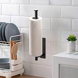 Ibergrif M34055B Kitchen Roll Holder Under Cabinet Self Adhesive Black view 5
