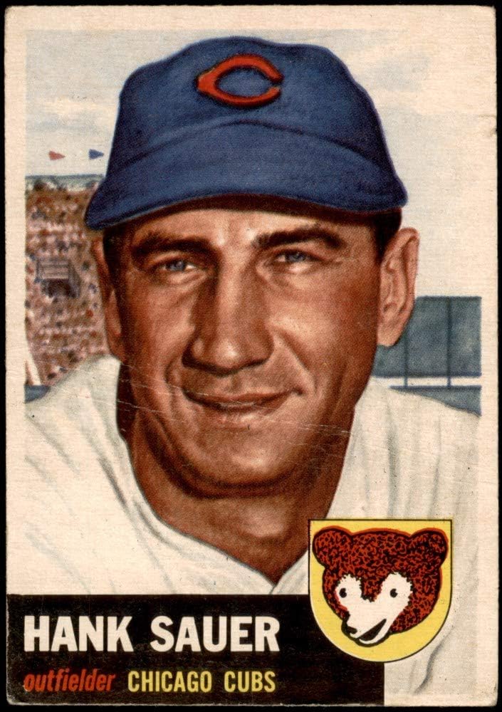 1953 Topps 111 Hank Sauer Chicago Cubs (Baseball Card