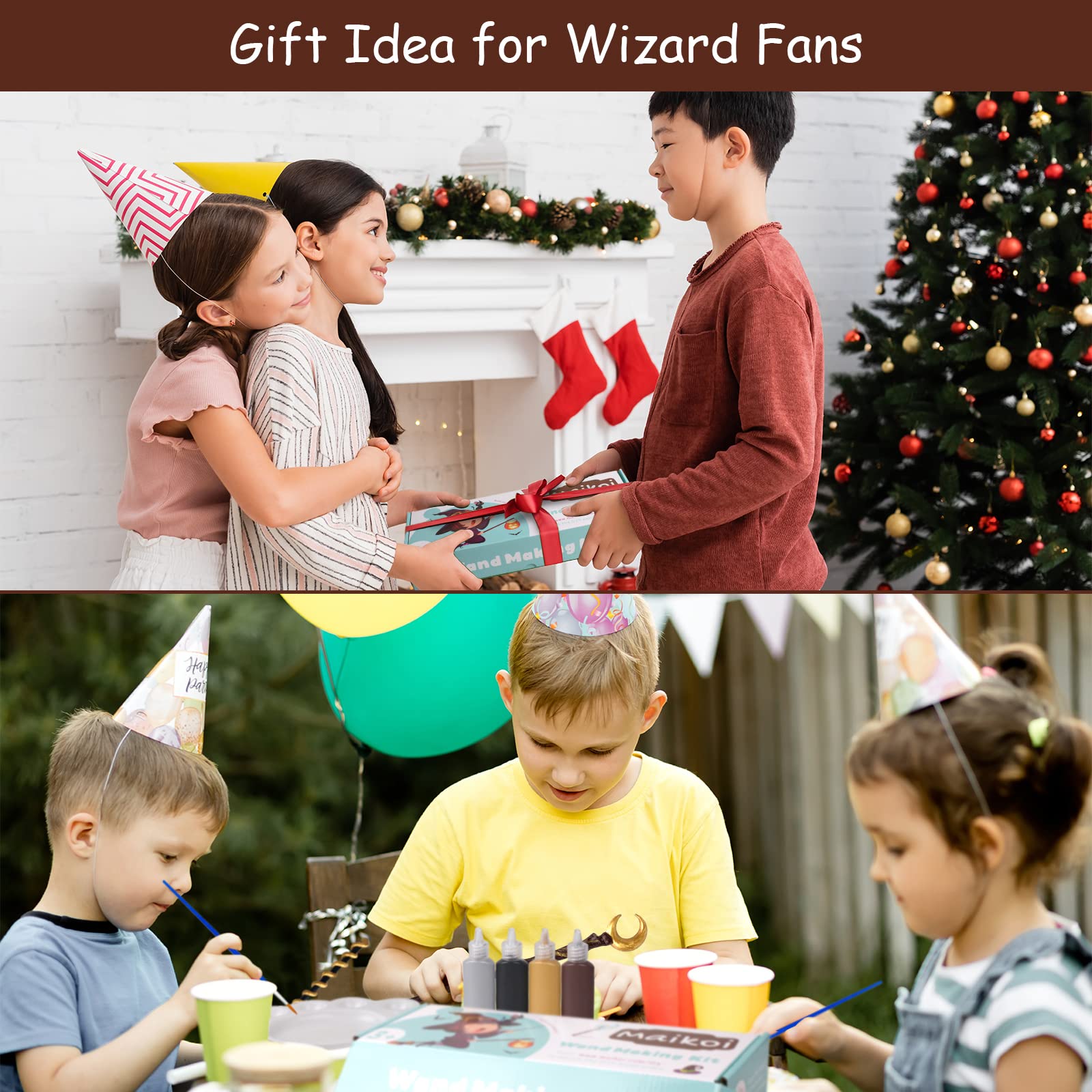 Magic Wand Making Kit for Kids Adults DIY Craft Set Wizard Birthday Party Supplies Make Your Own 8 Wands (24-Piece)