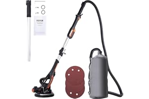 VEVOR Drywall Sander, 900W Electric Sander with 12 Sanding Discs, Variable Speed 800-1800 RPM Wall Sander with 3 Suction Duct
