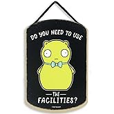 Bob's Burgers Kuchi Kopi Use the Facilities Hanging Wood Wall Decor | Funny Bob's Burgers Sign for Bathroom or Teen Room