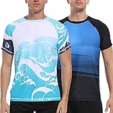 Men's Swim Shirts Rash Guard UPF 50+ Short Sleeve Sun Protection UV Shirt | Quick Dry Lightweight,4-Way Stretch Swimming Shirt,Beach Fishing Water Surfing T Shirts for Men with Tagless Neck Design