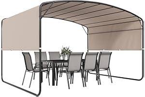 Outsunny 10' x 13' Retractable Pergola Canopy, Outdoor Metal Pergola Gazebo Sun Shade Shelter with Steel Frame, UPF30+ Sun Pr