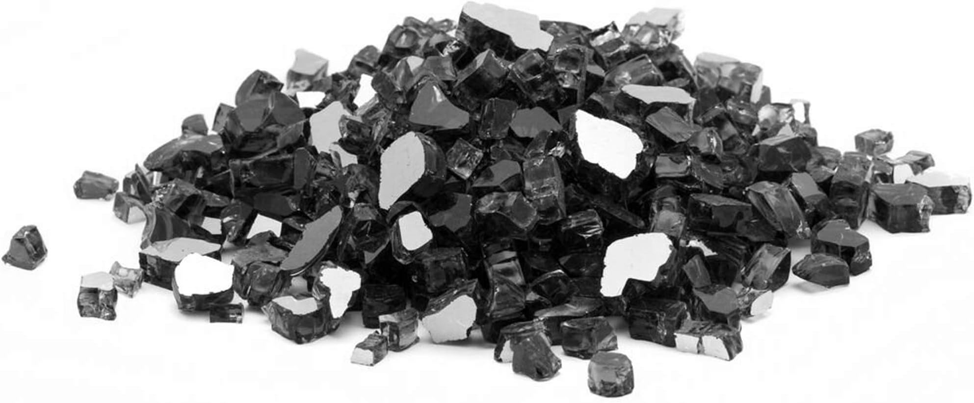 Margo Outdoor Living 20 lb 1/4" Black Reflective Fire Glass for Natural or Propane Fire Pit Fireplace Tempered Glass