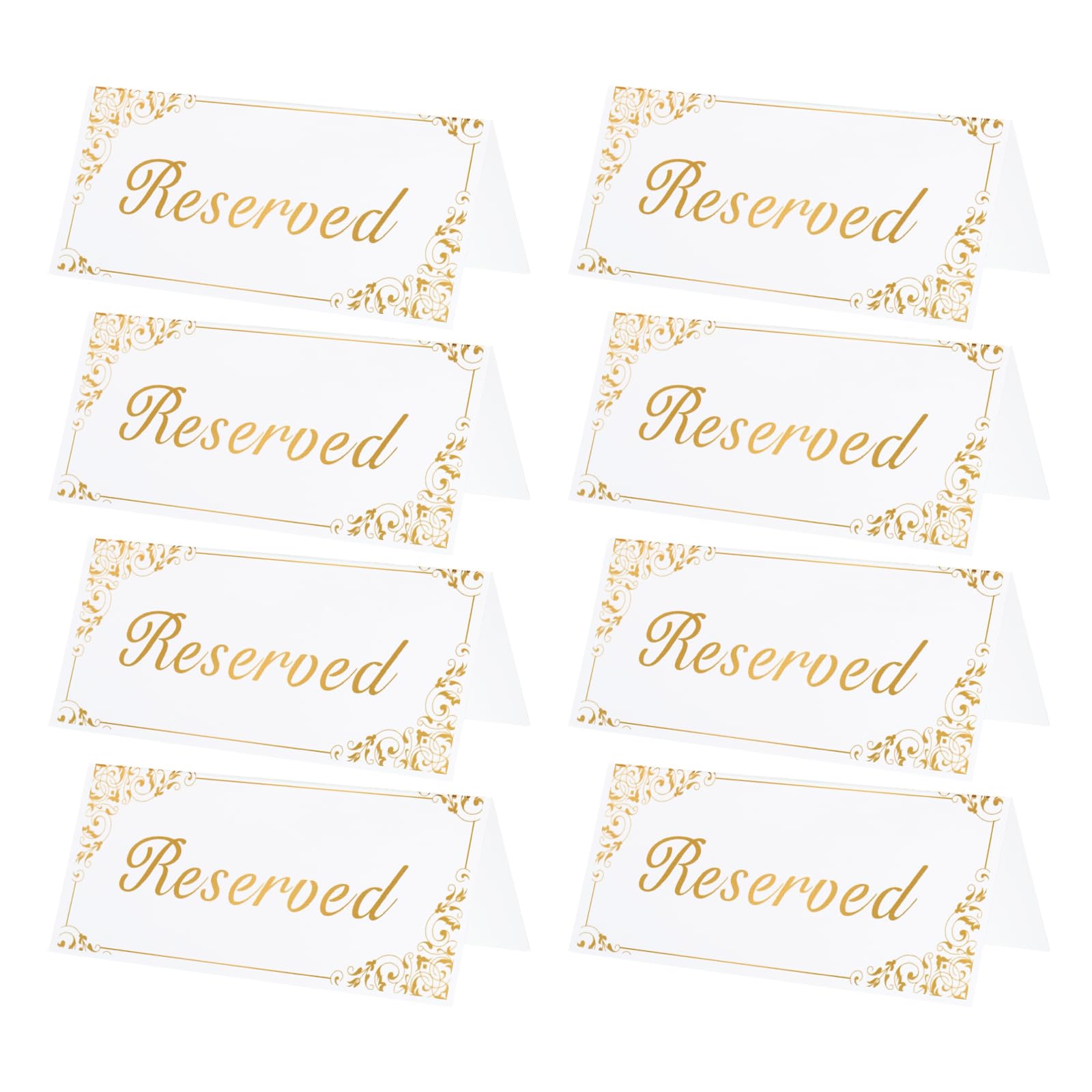 PATIKIL 80 Pack Reserved Table Signs, Double Sided Seating Name Cards Tables Tent Card for Wedding Restaurant Party Event Foodservice, White
