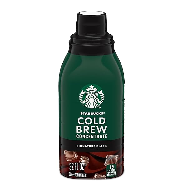 STARBUCKS COLD BREW COFFEE CONCENTRATE, SIGNATURE BLACK ICED COFFEE, 32 FL OZ