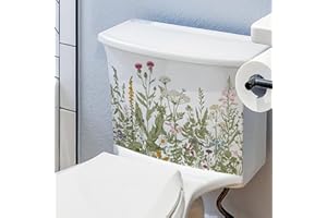JOWXSX Plant Leaves Flowers Toilet Seat Lid Stickers Green Leaf Floral Toilet Lid Decals DIY Removable Waterproof Toilet Sticker Self-Adhesive Bathroom Wall Stickers for Bathroom Cistern Decor Multicolor