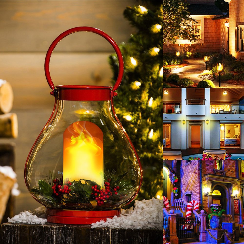 Romantic LED Flickering Simulation Flame Light Bulbs 3 Modes and Gyro Sensor,1500K True Fire Color,700 Lumens Nature effect,108pcs 2835 LED Beads