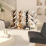 YMYNY 6 Tier Tree Bookshelf Wood Bookcase Storage Rack with Drawer Natural view 8
