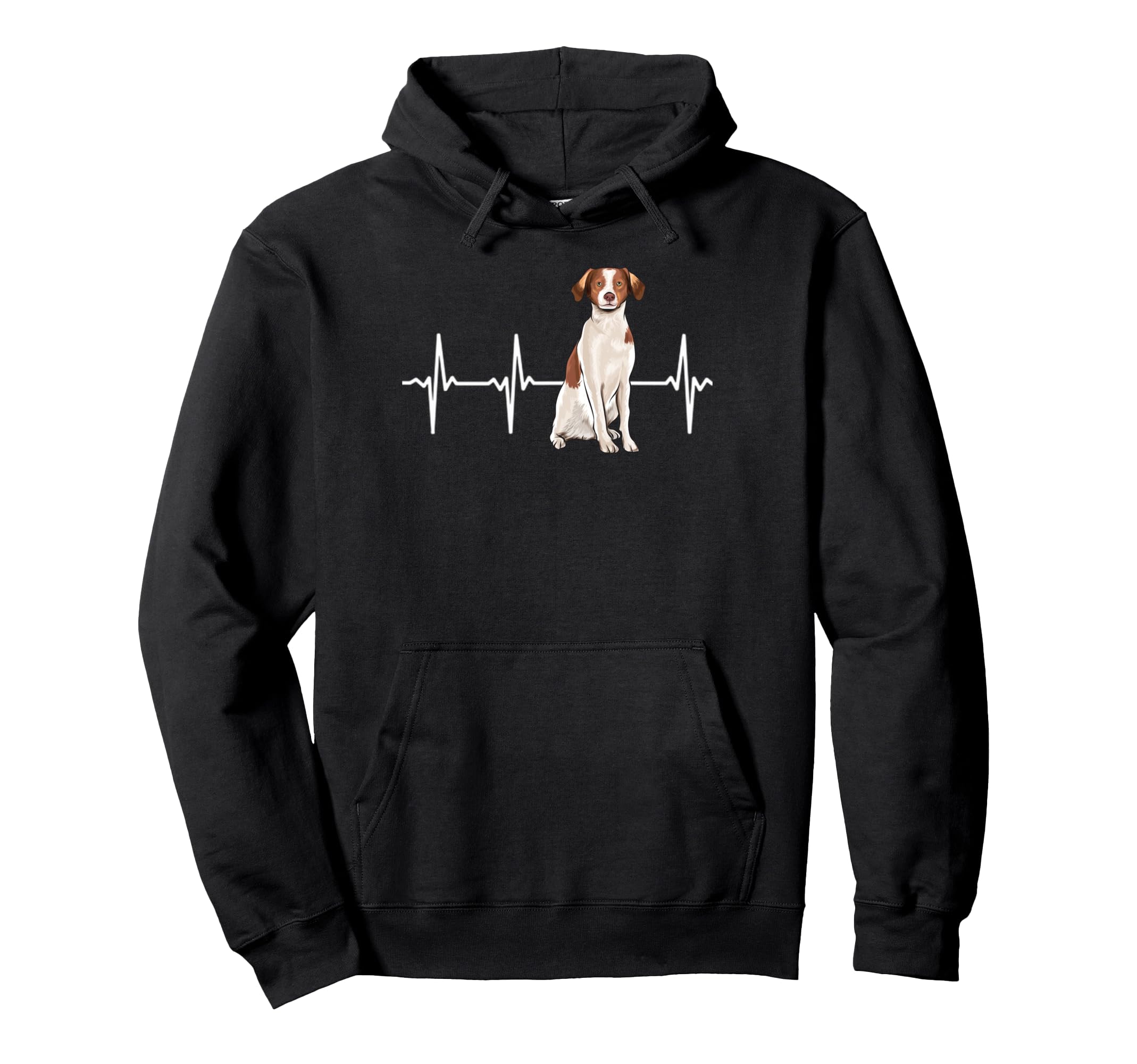 Brittany Heartbeat Dog Lover Pullover Hoodie