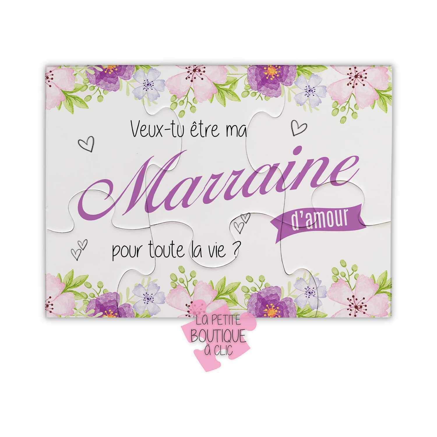 Puzzle Demande Marraine Fleurs Mauves Produits Handmade Fournitures De Bureau Et Articles De Fete Estiloss Com