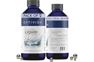 Optivida Health Nano Colloidal Silver Liquid (2 Pack) – Immune Support Supplements with Silver Hydrosol, Liquid for Immune Support, Colloidal Silver for Immune System, Silver Colloidal Liquid (16 oz)